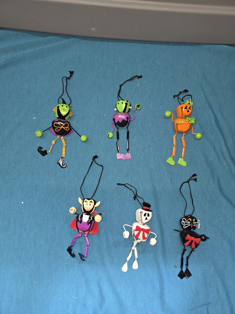 Vintage Metal Halloween Bell Ornaments
